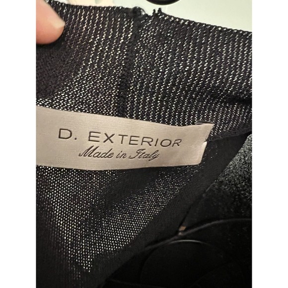 D. Exterior Womens V Neck 3/4 Sleeve Button Front Cardigan Black Size Large - Picture 2 of 3